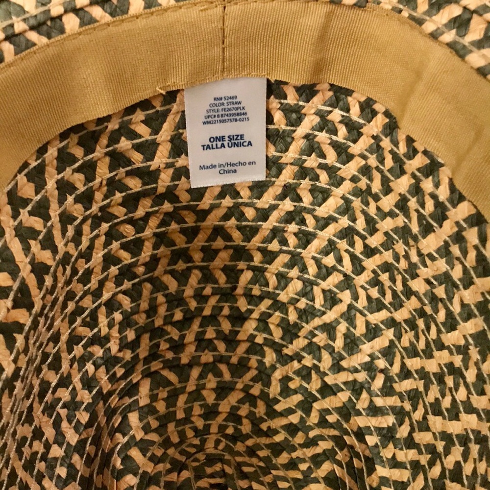 Straw Bucket Hat Chevron Pattern - image 7